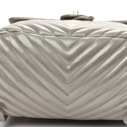 Chanel Metallic Calfskin Chevron Quilted Urban Spirit Backpack Silver 9 of 14