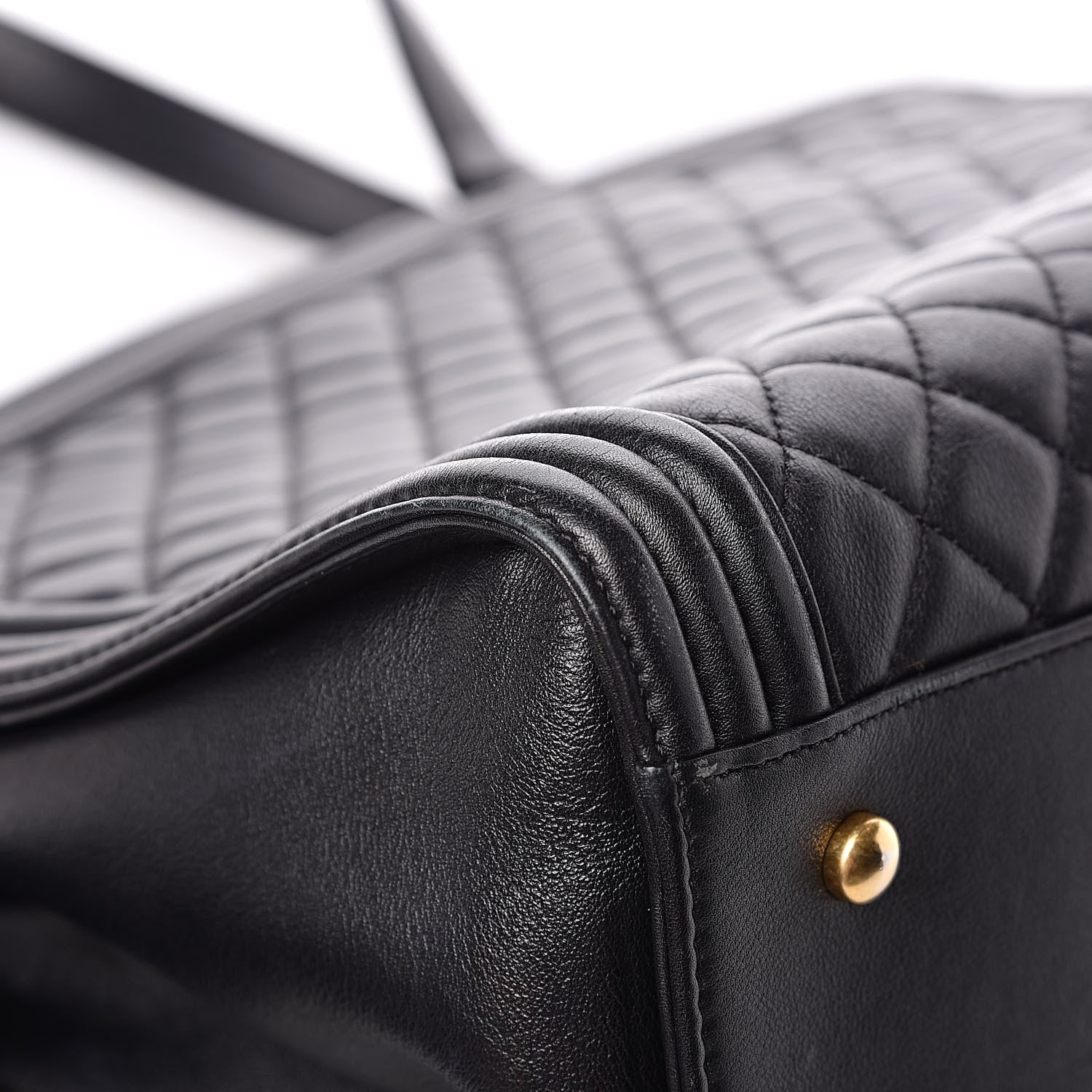 Chanel Lambskin Quilted Boy Shopping Tote Black 11 of 14