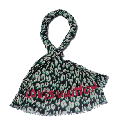 Louis Vuitton Cotton Leopard Pareo Scarf Blue Infini 1 of 7