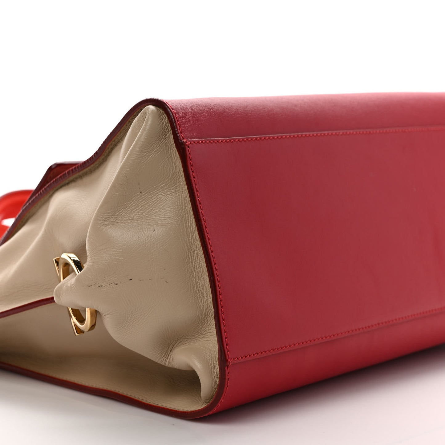 Calfskin Medium Sofia Satchel Red Beige