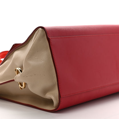 Salvatore Ferragamo Calfskin Medium Sofia Satchel Red Beige 7 of 8