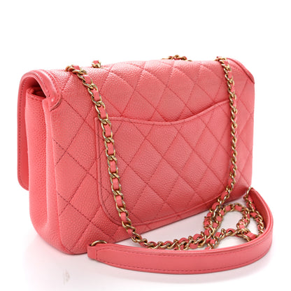Chanel Caviar Quilted Small CC Filigree Flap Pink 3 of 12