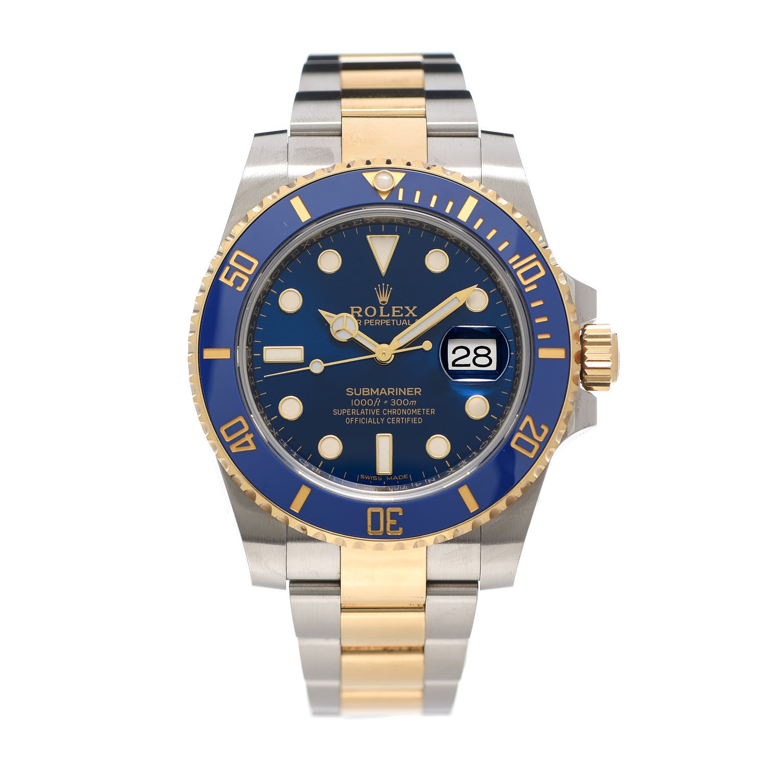 Rolex Stainless Steel 18K Yellow Gold 40mm Submariner Date Watch Royal Blue 116613LB 1 of 7
