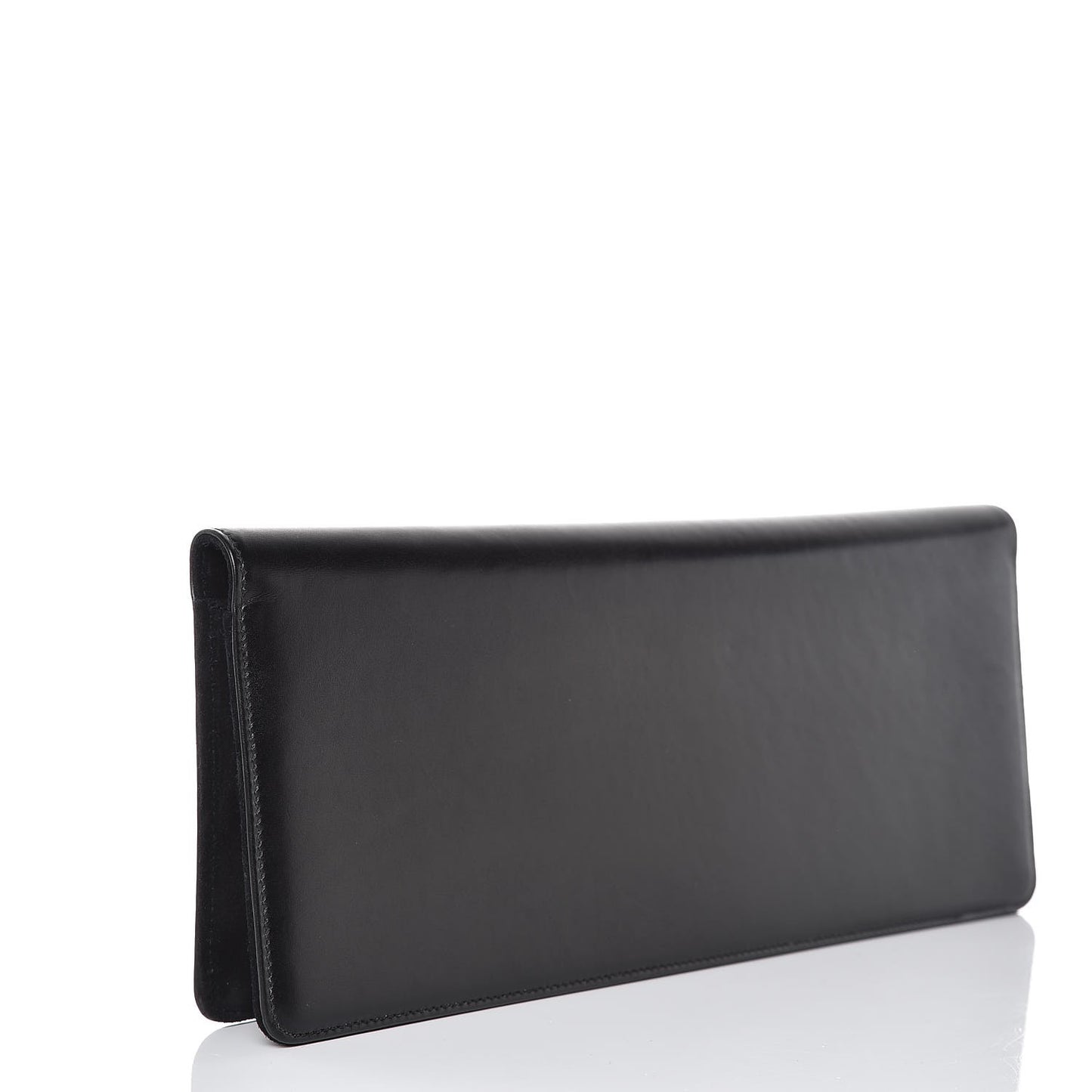 Veau Leather Suede Travel Wallet Black