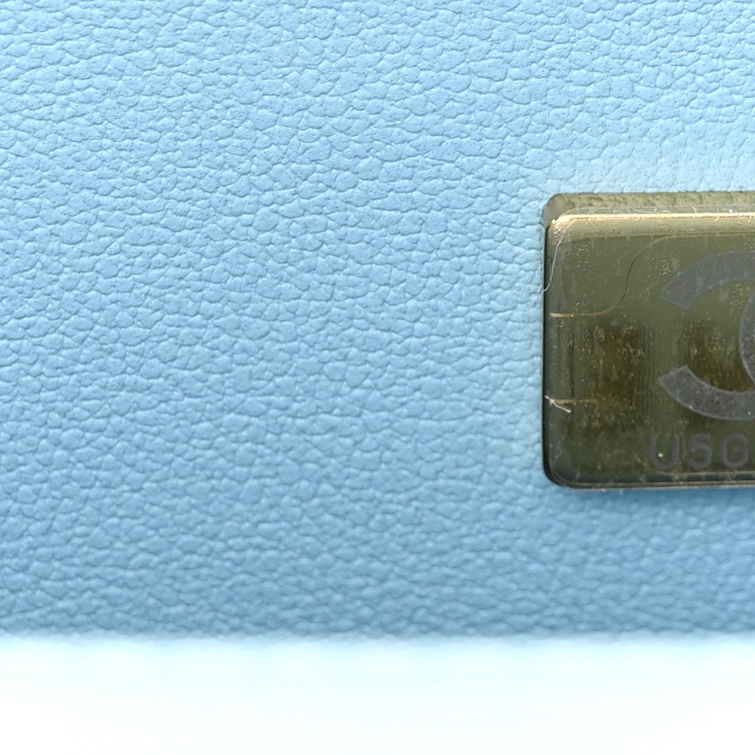 Chanel Lambskin Quilted Bi-Color Mini Top Handle Rectangular Flap Navy Blue Light Blue 7 of 11