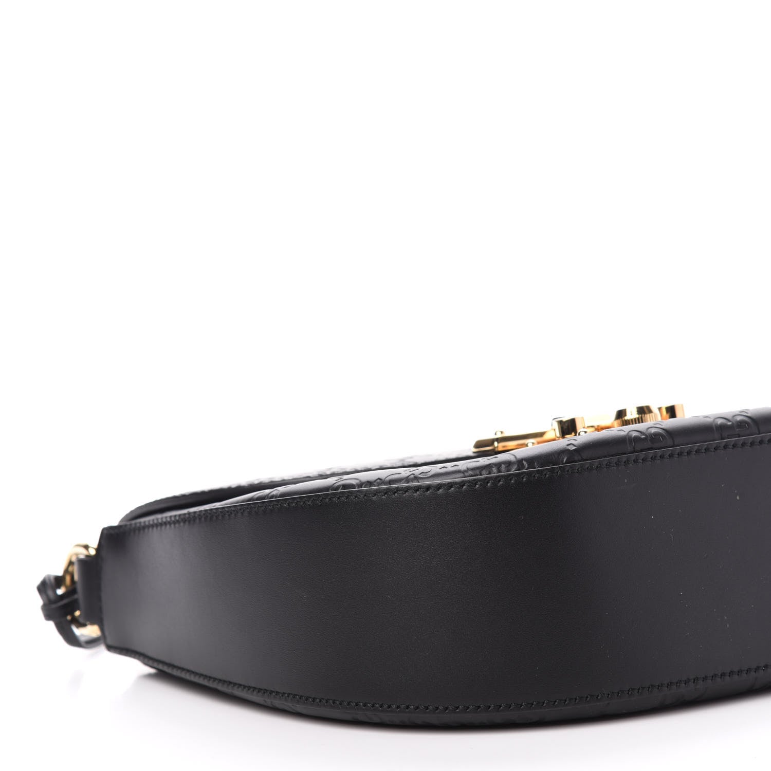 Gucci Guccissima Medium Padlock Messenger Shoulder Bag Black 9 of 12