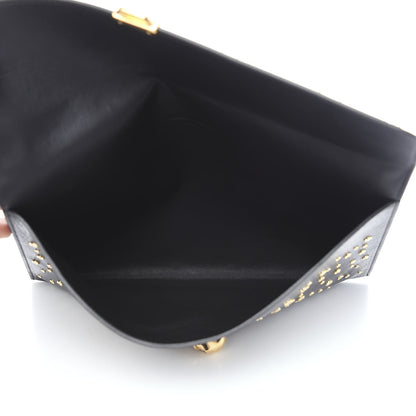 Alexander McQueen Calfskin Studded Skull Envelope Clutch Black 4 of 5