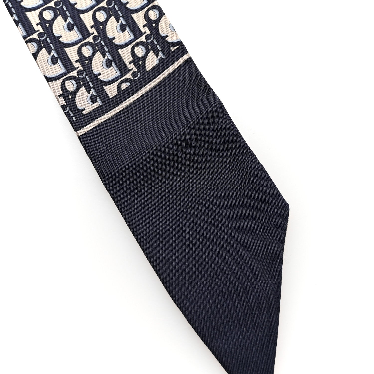 Christian Dior Silk Oblique Mitzah Scarf Bleu Marine 4 of 5