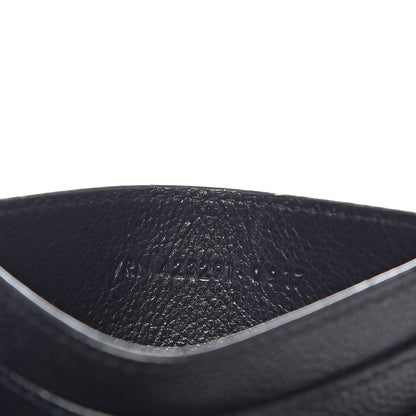 Saint Laurent Grain De Poudre Matelasse Chevron Monogram Credit Card Case Black 7 of 8