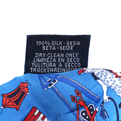 Hermes Silk La Folle Parade Twilly Bleu Gitane Rouge 5 of 6