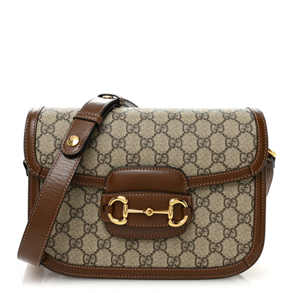 Gucci GG Supreme Monogram Horsebit 1955 Shoulder Bag Beige Brown Sugar 1 of 10