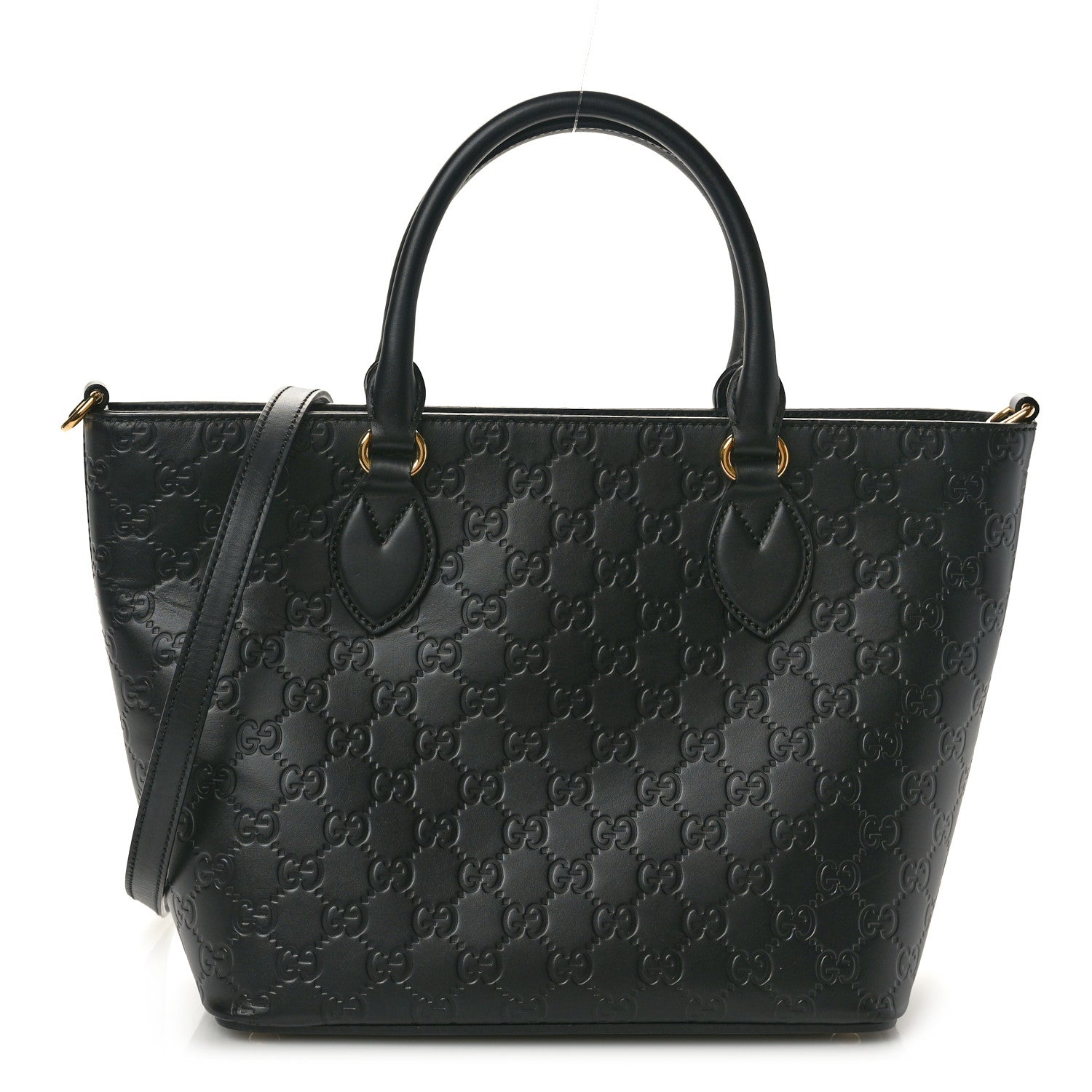 Gucci Guccissima Small Zippered Bucket Tote Black 1 of 10