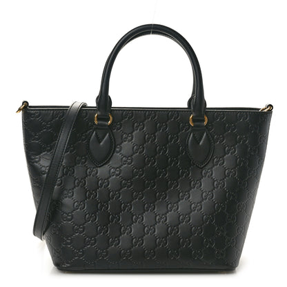 Gucci Guccissima Small Zippered Bucket Tote Black 1 of 10