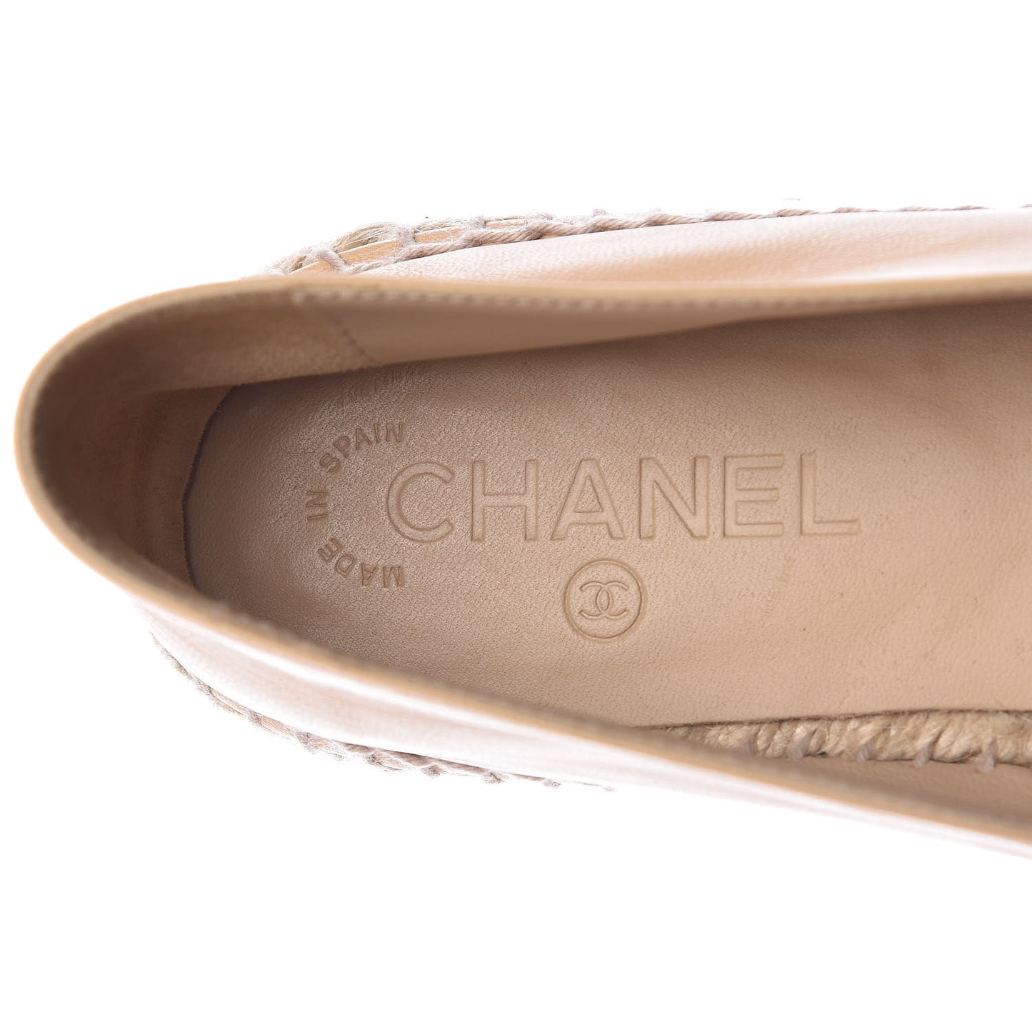 Lambskin CC Espadrilles 41 Beige Black