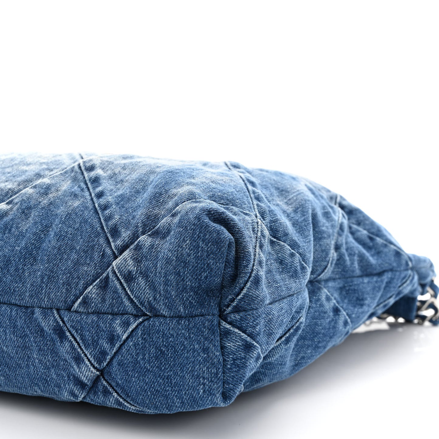 Denim Quilted Chanel 22 Blue