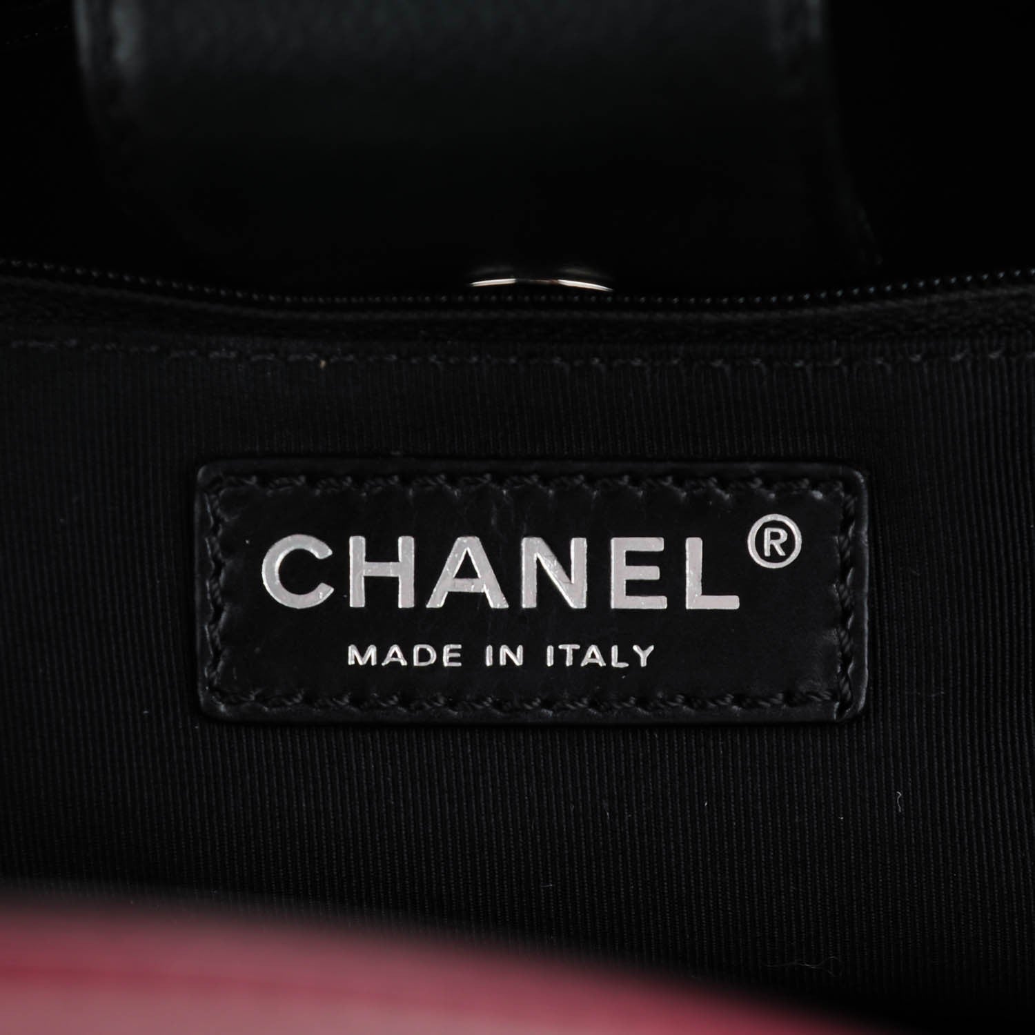 Chanel Calfskin Cerf Executive Shopper Tote Burgundy Black 6 of 7