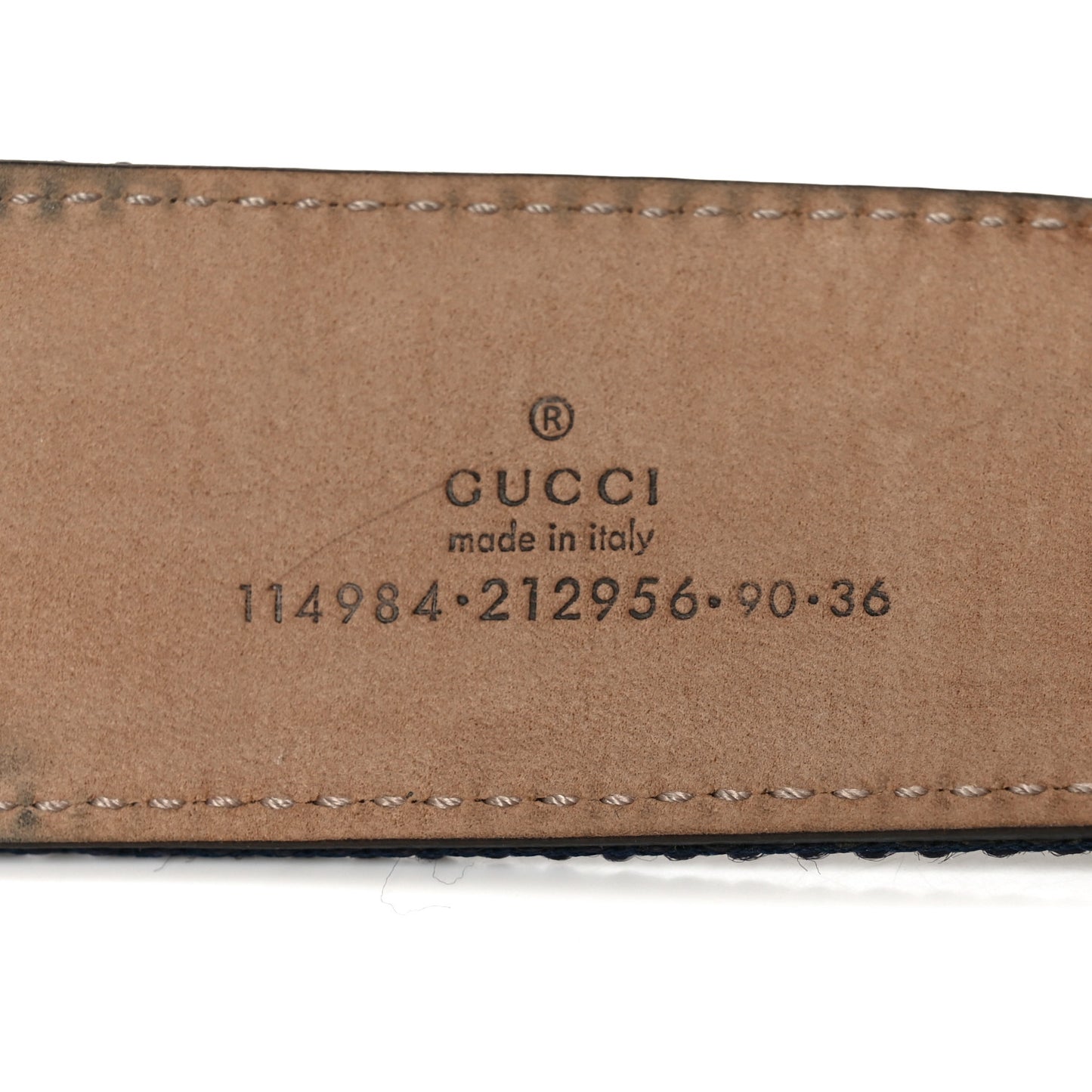Calfskin Web Interlocking G Belt 90 36 Blue White