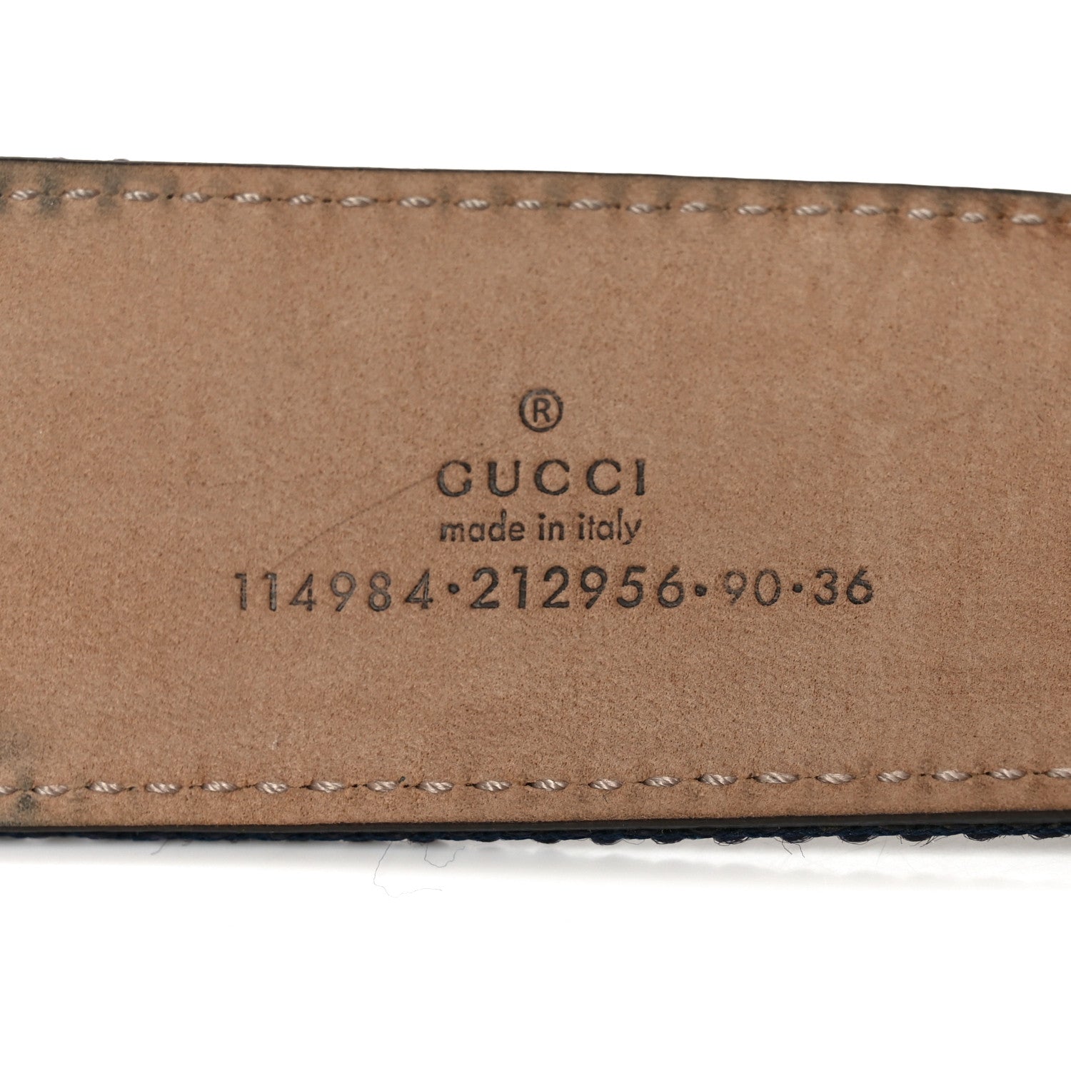 Gucci Calfskin Web Interlocking G Belt 90 36 Blue White 3 of 5
