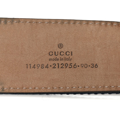 Gucci Calfskin Web Interlocking G Belt 90 36 Blue White 3 of 5