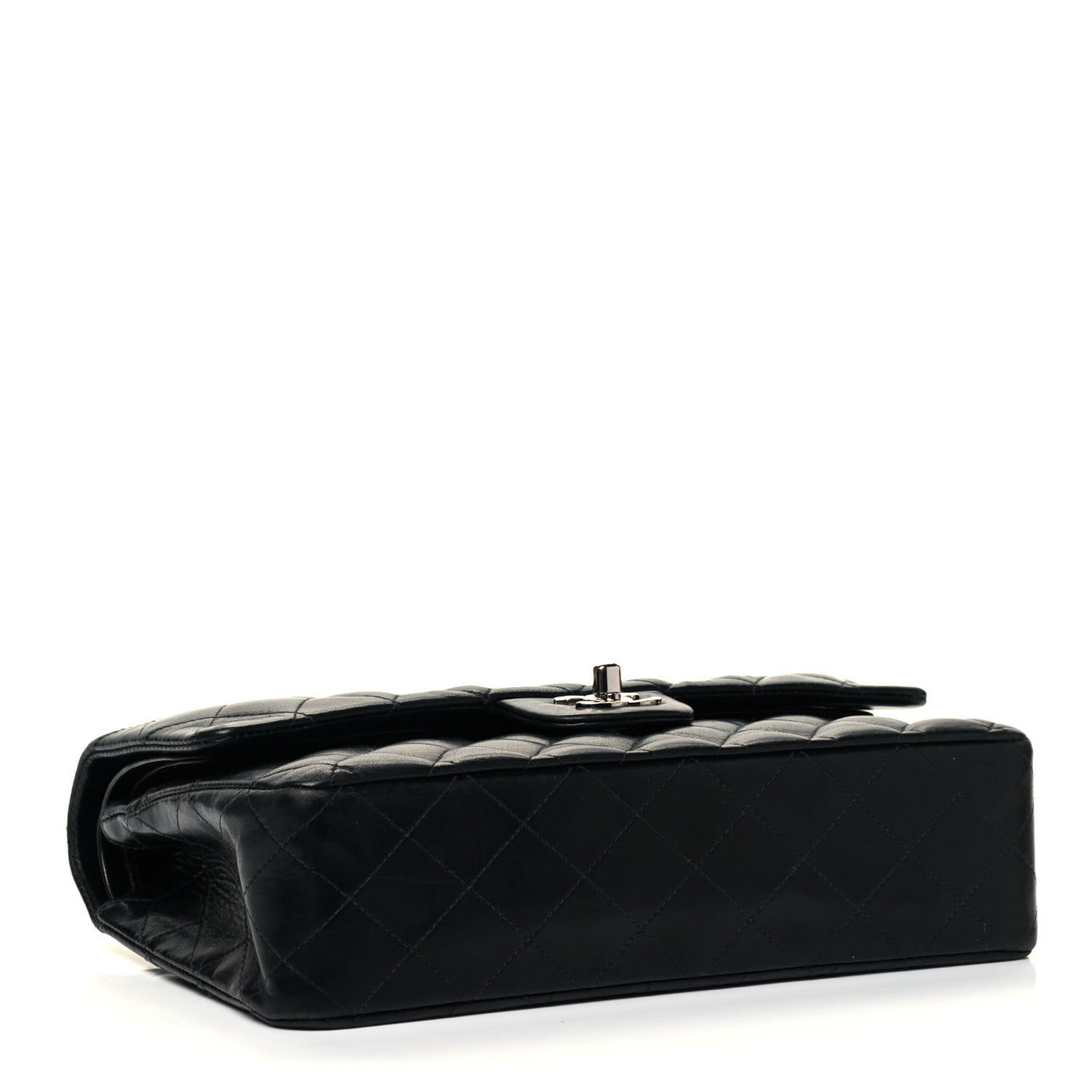 Lambskin Quilted Medium Double Flap Black