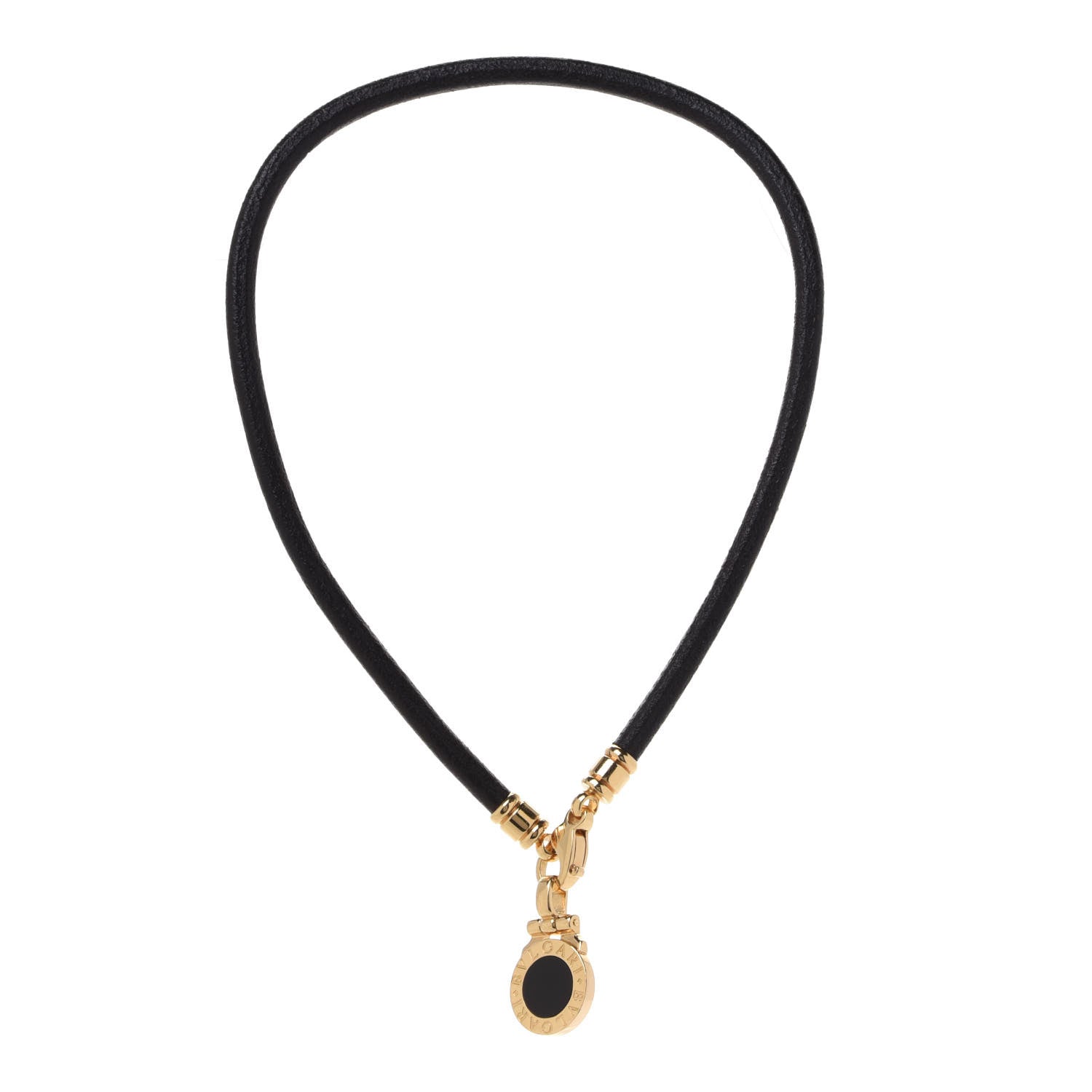 Bulgari 18K Yellow Gold Onyx BVLGARI BVLGARI Cord Pendant Necklace 3 of 5