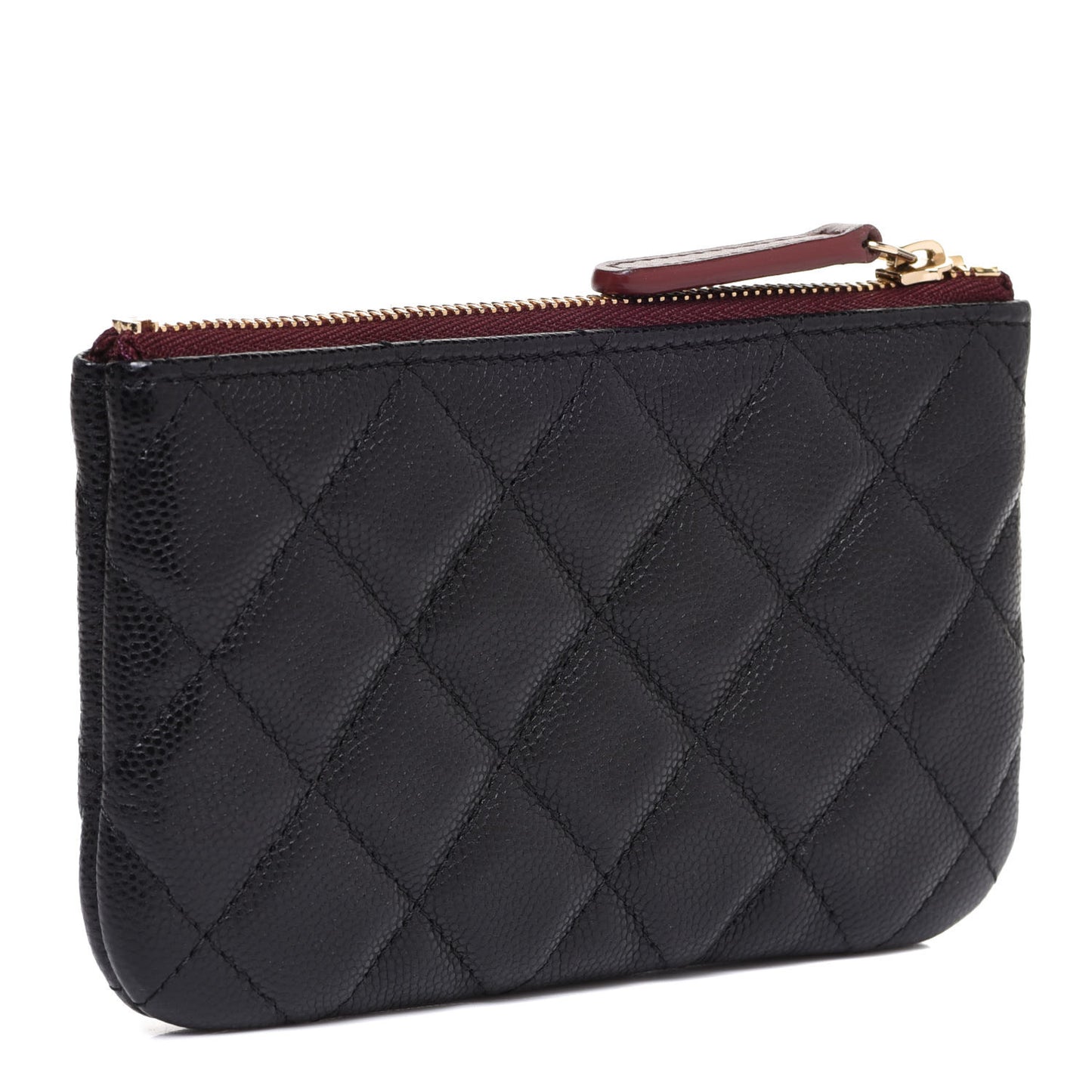 Caviar Quilted Small Cosmetic Case Black