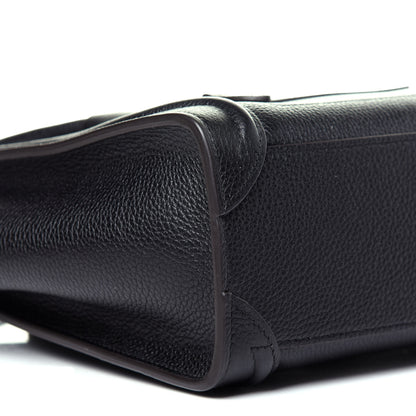 Celine Drummed Calfskin Nano Luggage Black 9 of 11