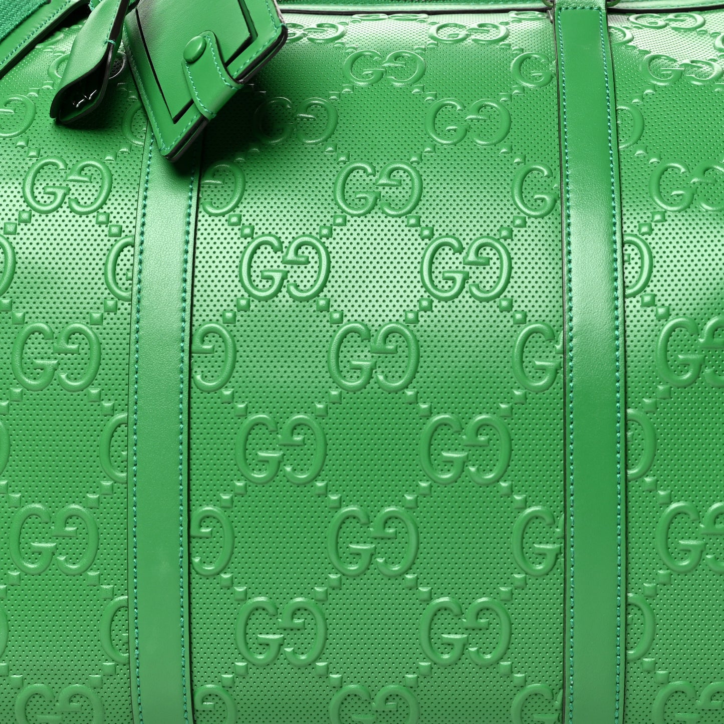 Calfskin GG Tennis Embossed Duffle Bag New Shamarock