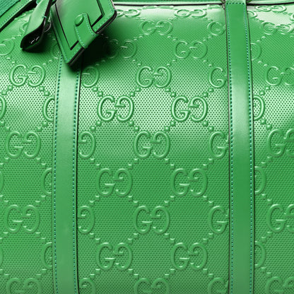 Gucci Calfskin GG Tennis Embossed Duffle Bag New Shamarock 8 of 12