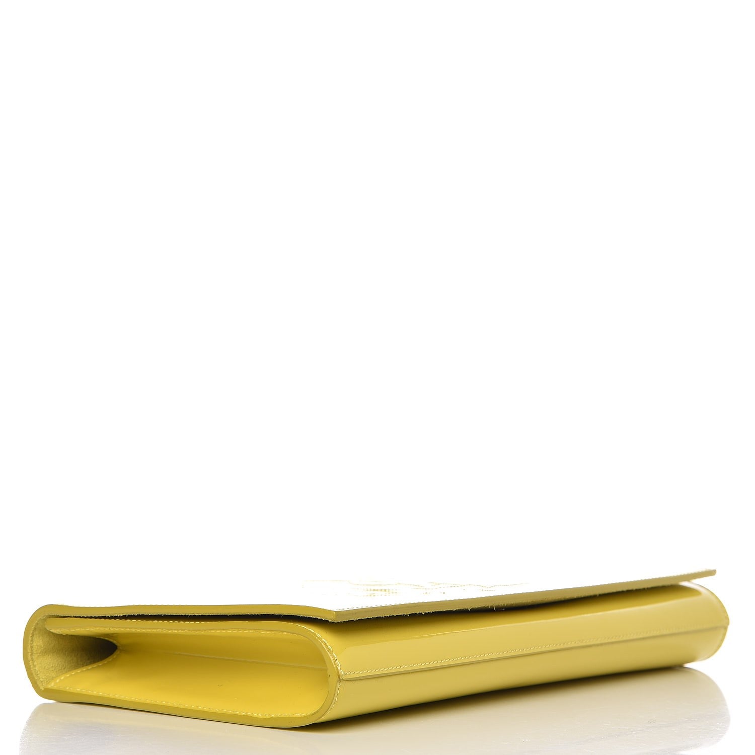 Saint Laurent Patent Calfskin Monogram Large Belle De Jour Clutch Yellow 4 of 6