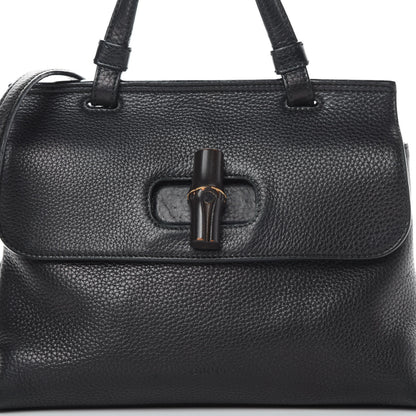 Gucci Cellarius Calfskin Small Bamboo Daily Top Handle Bag Black 7 of 16