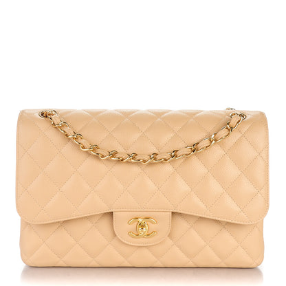 Chanel Caviar Quilted Jumbo Double Flap Beige Clair 1 of 7