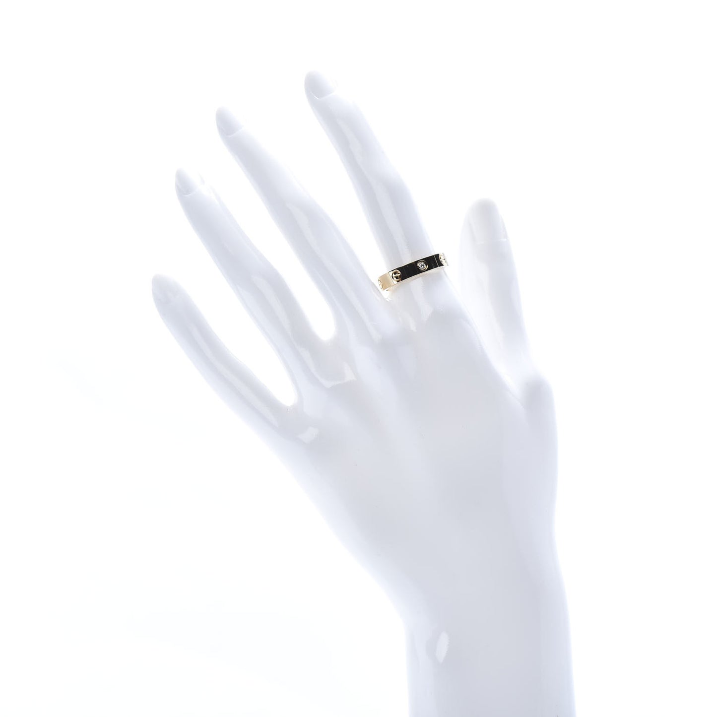 18K Yellow Gold Diamond 4mm LOVE Wedding Band Ring 54 6.75