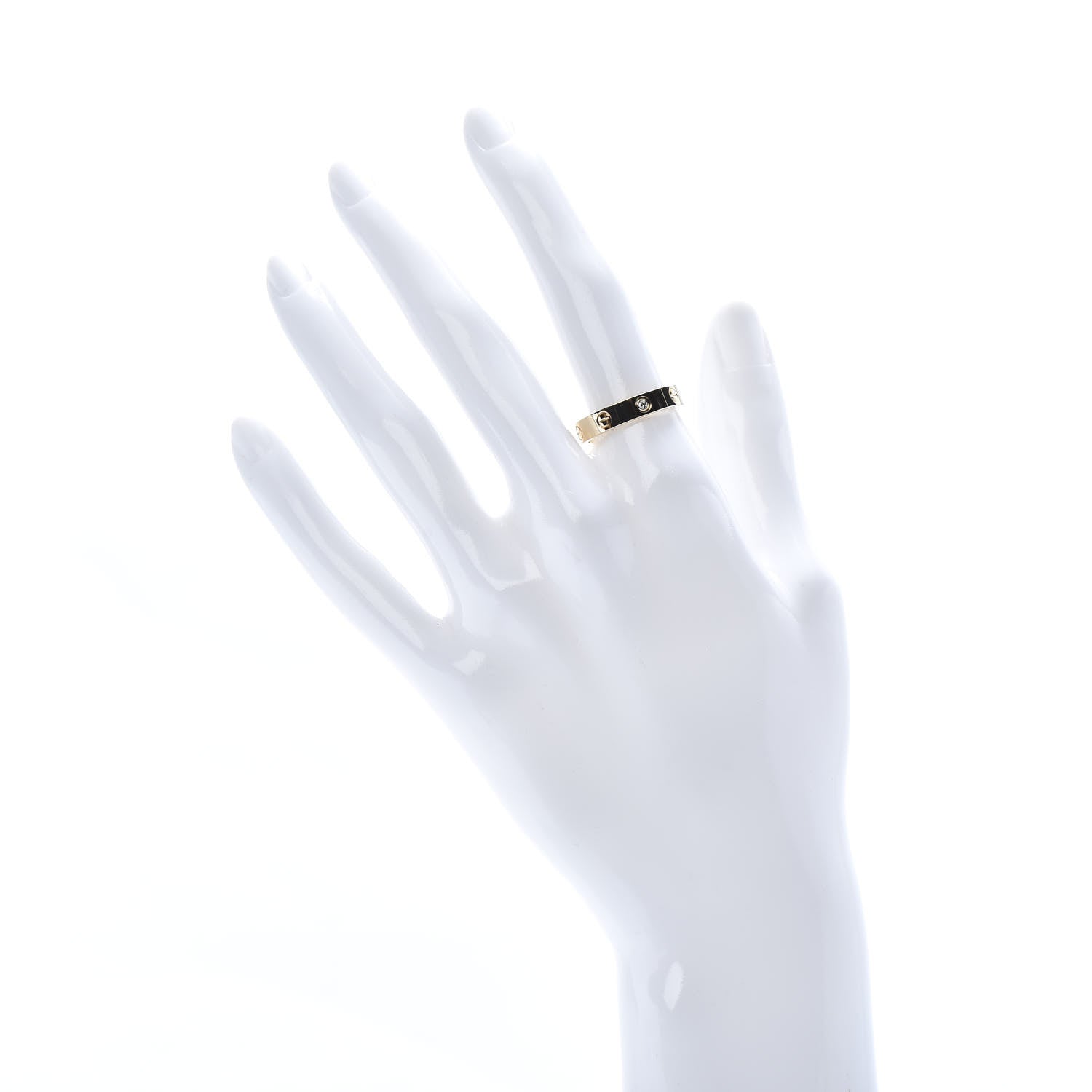 Cartier 18K Yellow Gold Diamond 4mm LOVE Wedding Band Ring 54 6.75 2 of 5