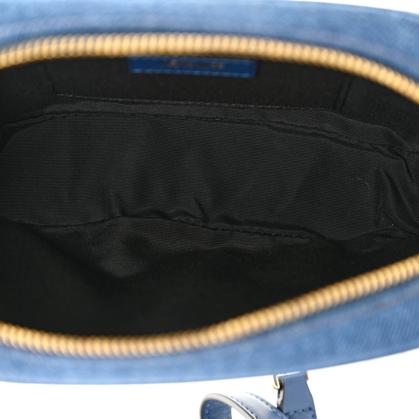 Denim Quilted La Medusa Camera Bag Blue