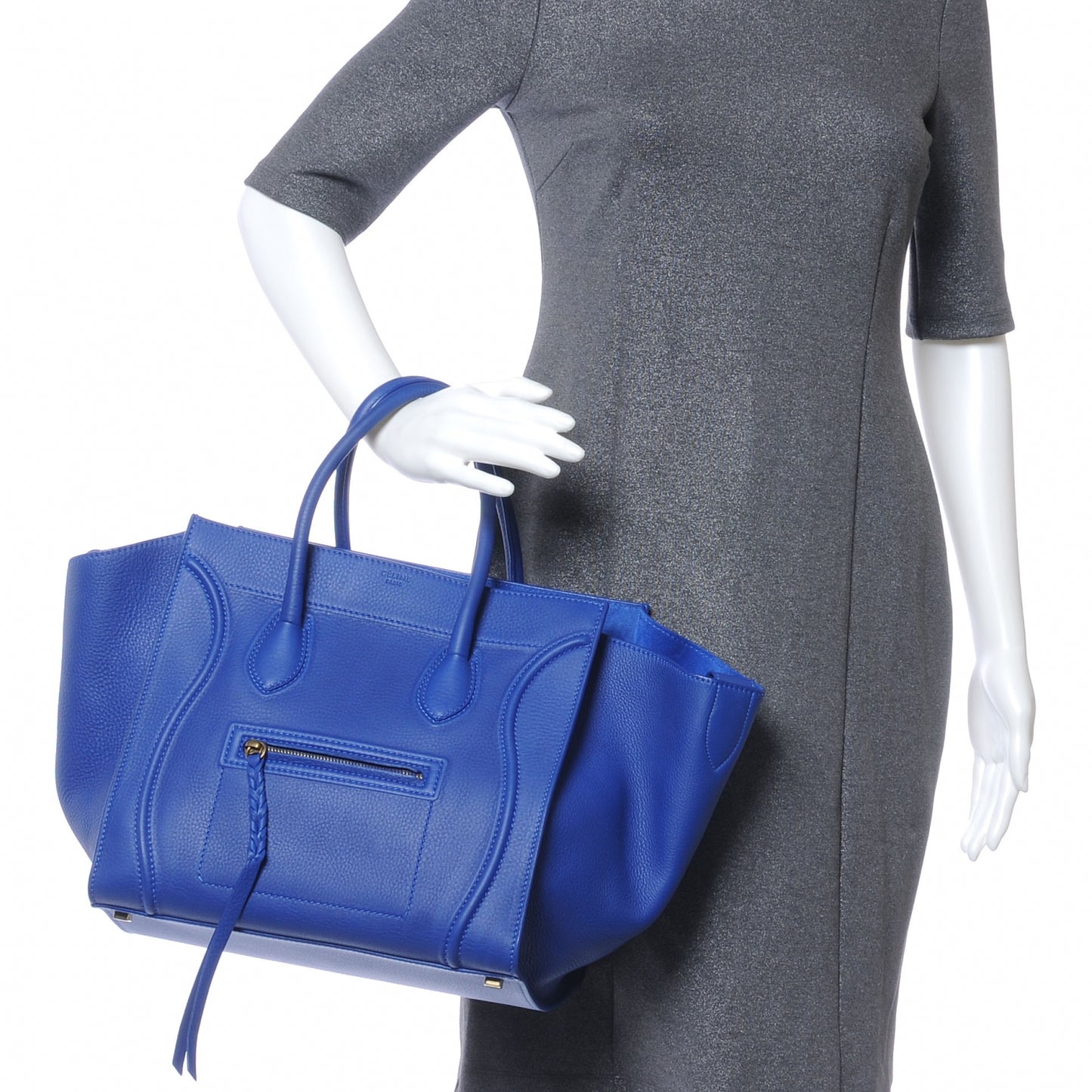 Smooth Calfskin Medium Phantom Luggage Cobalt