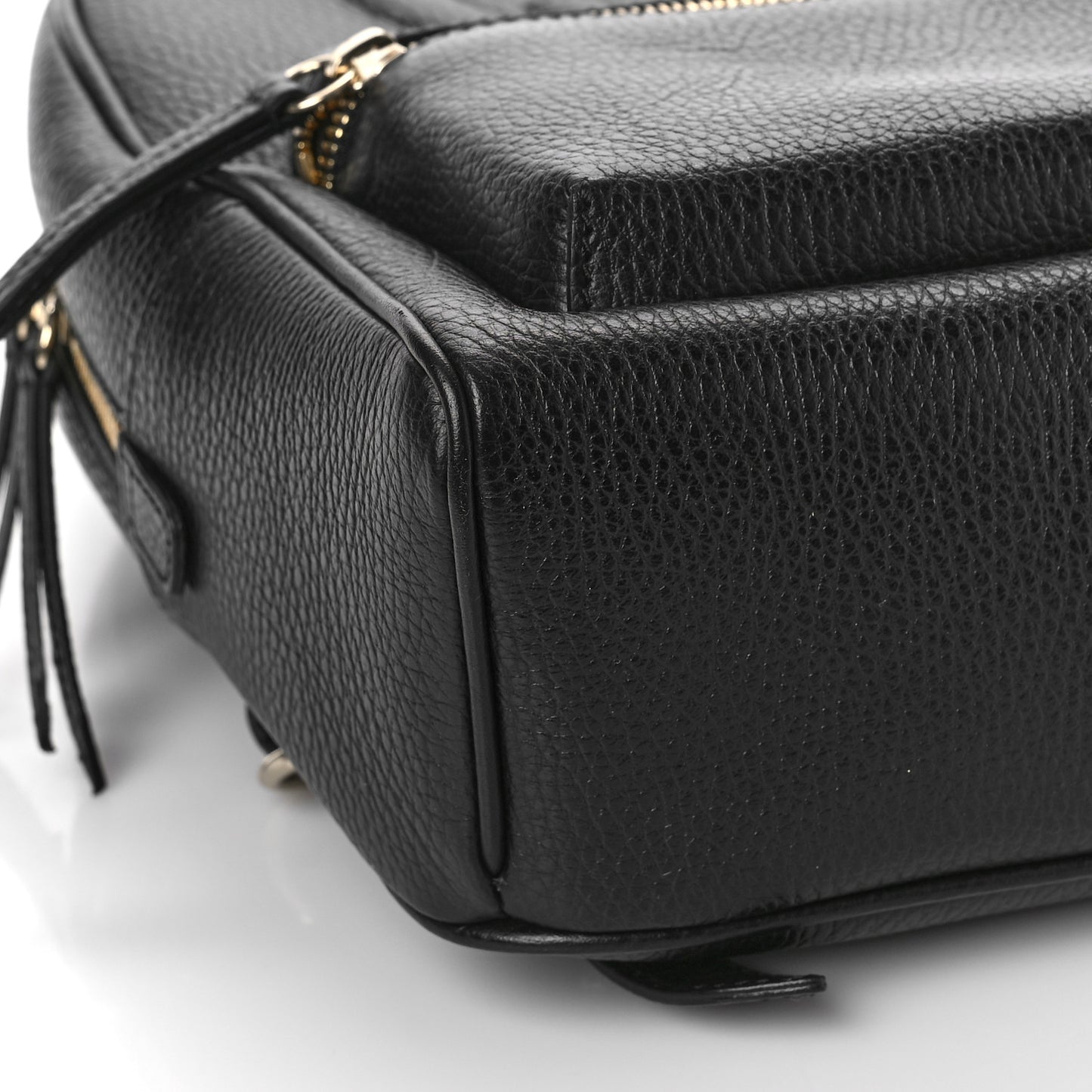 Pebbled Calfskin Soho Chain Backpack Black