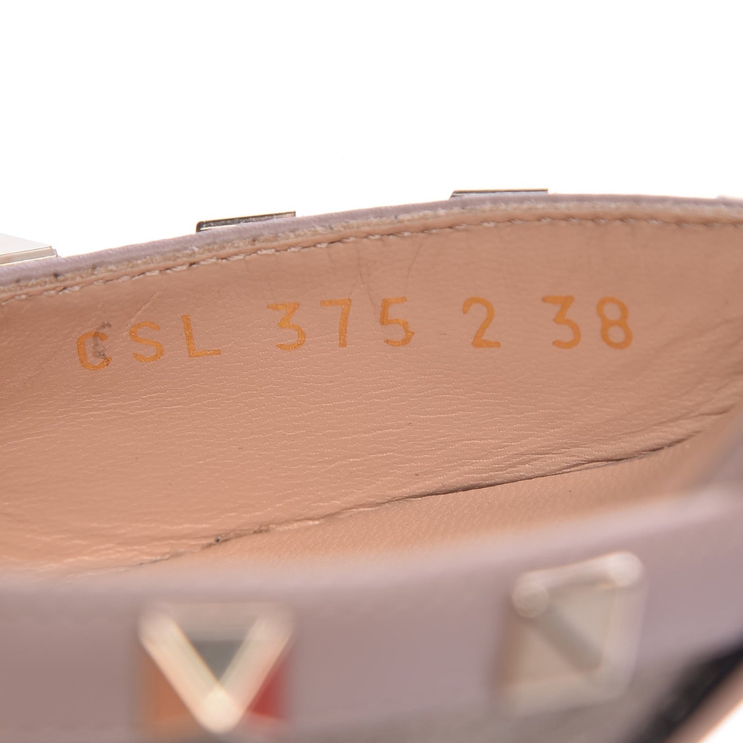 Metallic Pebbled Calfskin Rockstud Ankle Strap 65mm Pumps 38 Sasso Poudre
