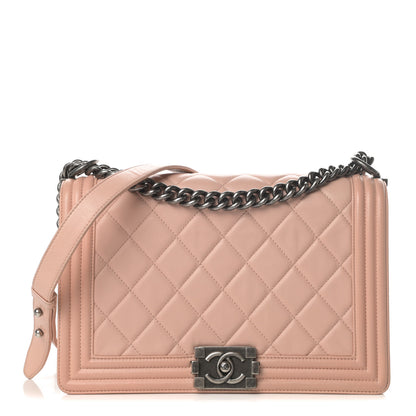 Chanel Calfskin Quilted New Medium Boy Flap Light Pink 1 of 12