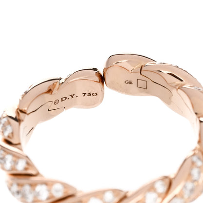 David Yurman 18K Rose Gold Diamond 5mm Paveflex Band Ring 53 6.5 4 of 5