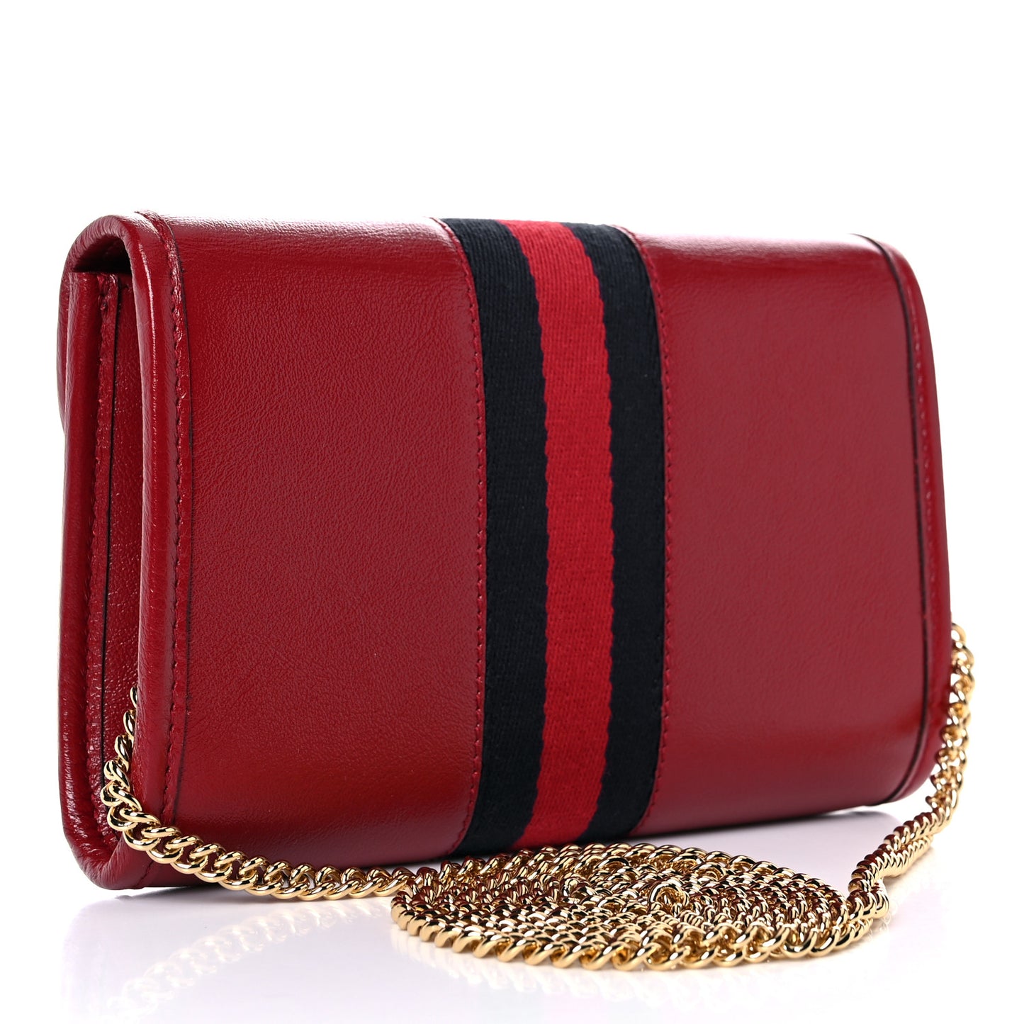 Textured Calfskin Web Mini Rajah Slim Flap Shoulder Bag Romantic Cherry
