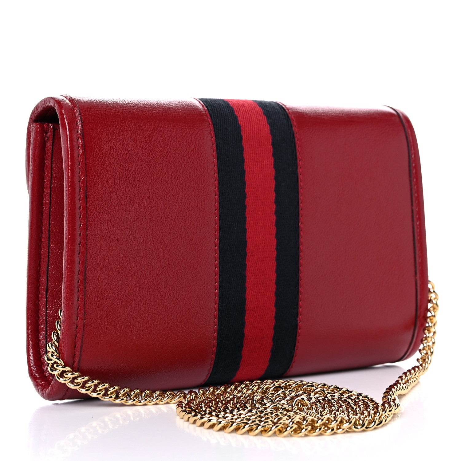 Gucci Textured Calfskin Web Mini Rajah Slim Flap Shoulder Bag Romantic Cherry 3 of 11