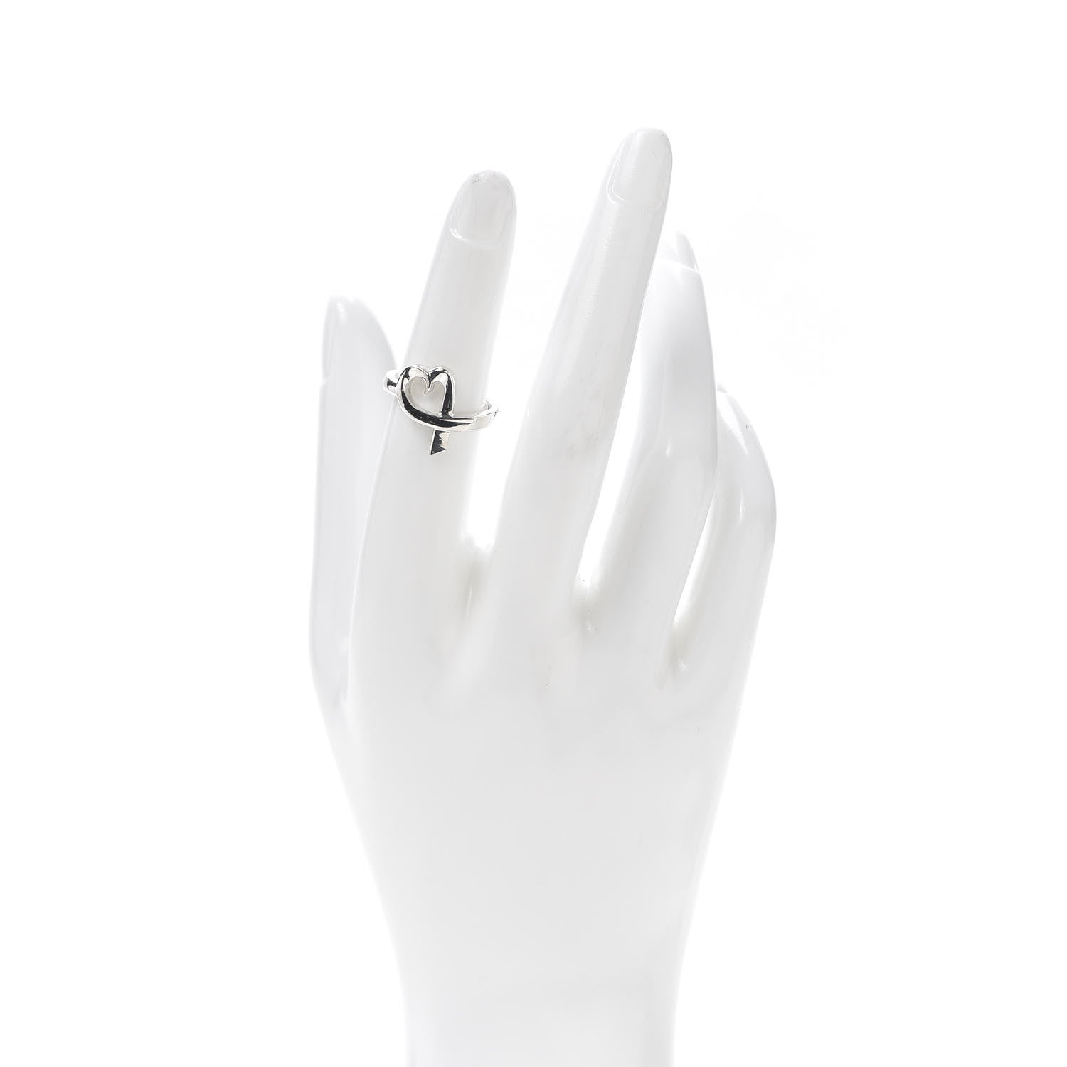 Tiffany Sterling Silver Paloma Picasso Loving Heart Ring 50 5.5 2 of 5