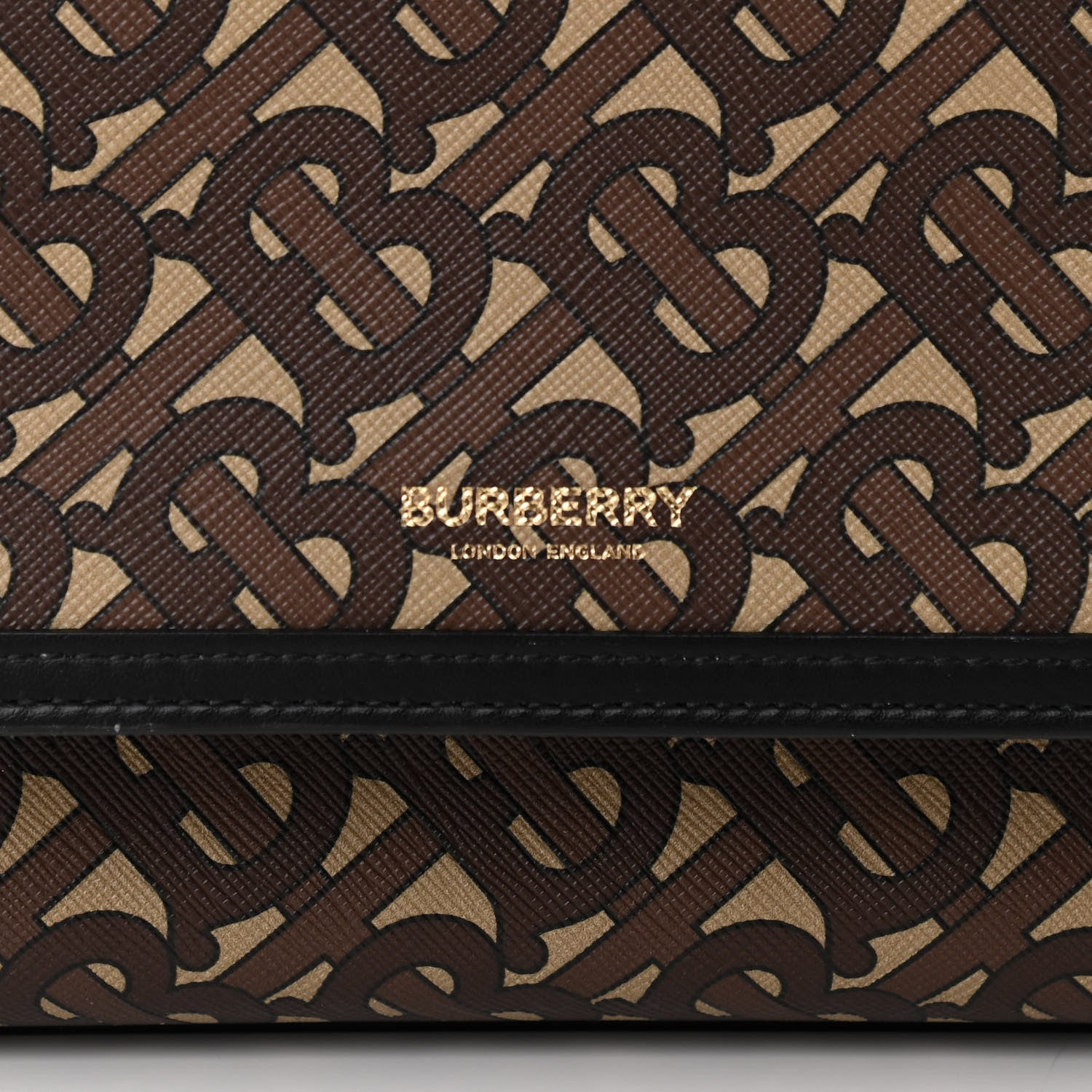 Burberry E-Canvas Monogram Stripe Medium Pocket Bag Bridle Brown 7 of 9