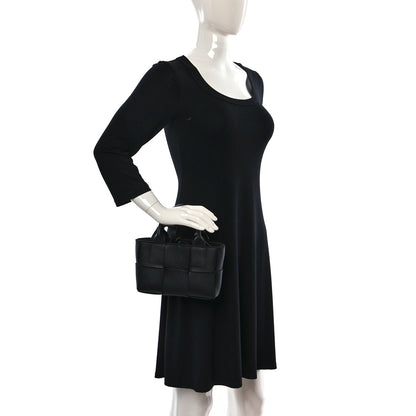 Bottega Veneta Grained Calfskin Maxi Intrecciato Mini Arco Tote Black 2 of 10