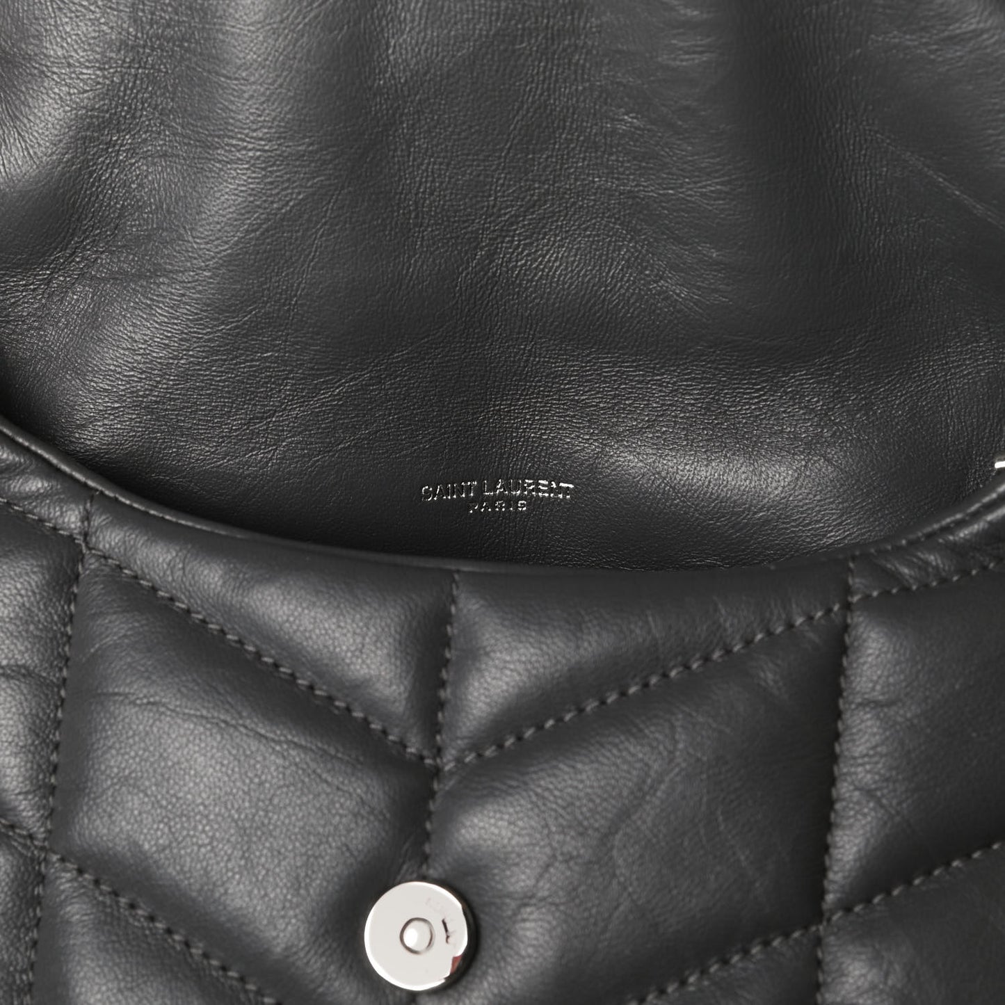Lambskin Quilted Toy Loulou Puffer Monogram Chain Satchel Storm