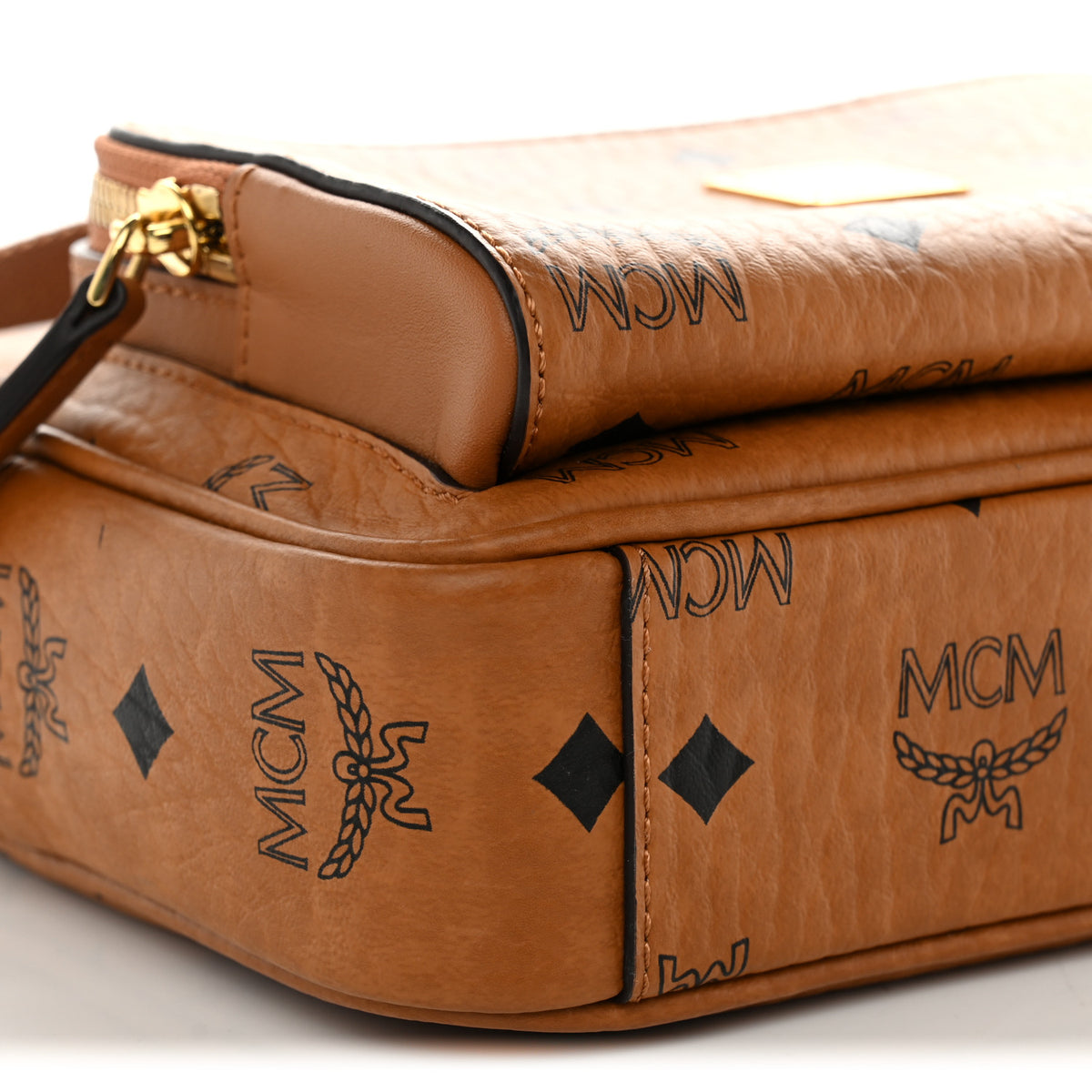 Visetos Monogram Small Aren Crossbody Cognac