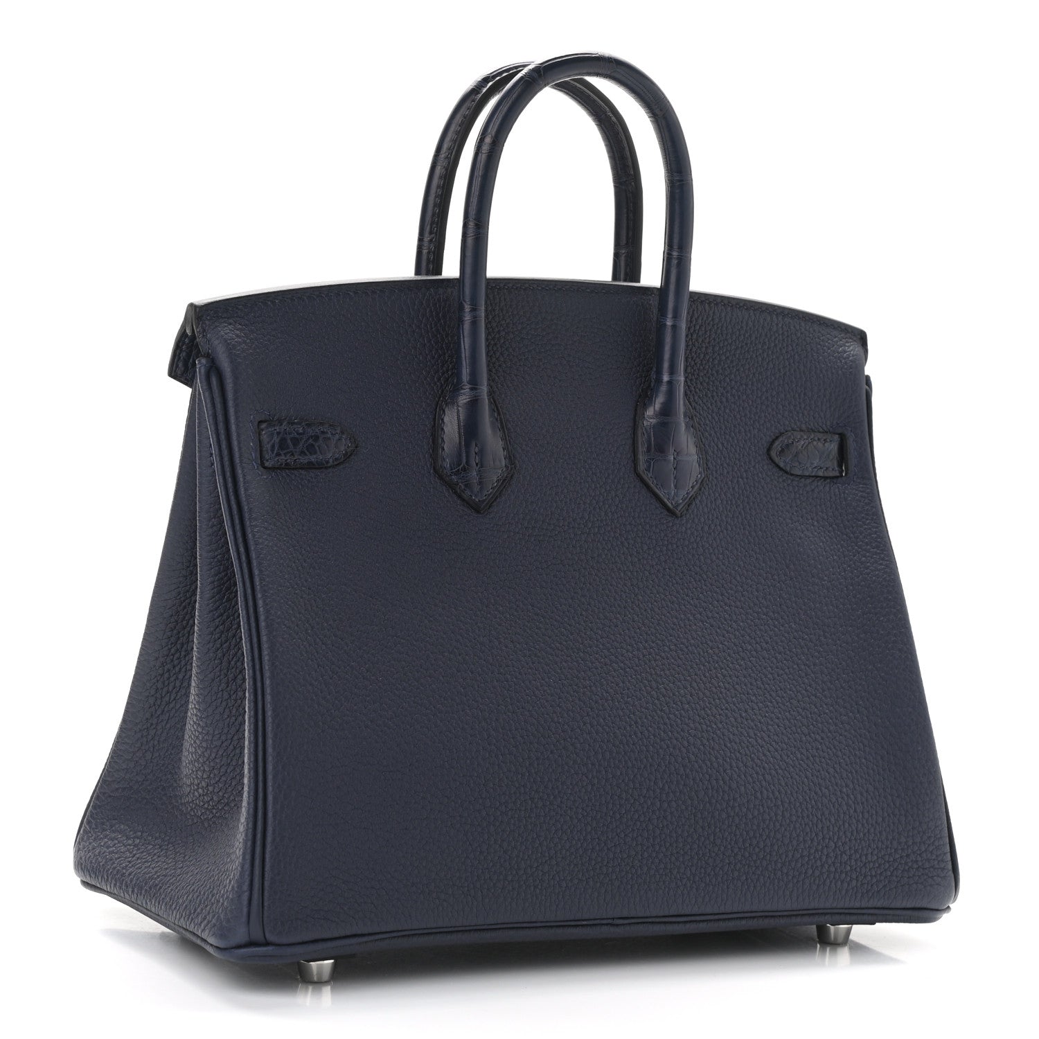 Hermes Togo Matte Alligator Birkin Touch 25 Bleu Nuit Bleu Indigo 2 of 10