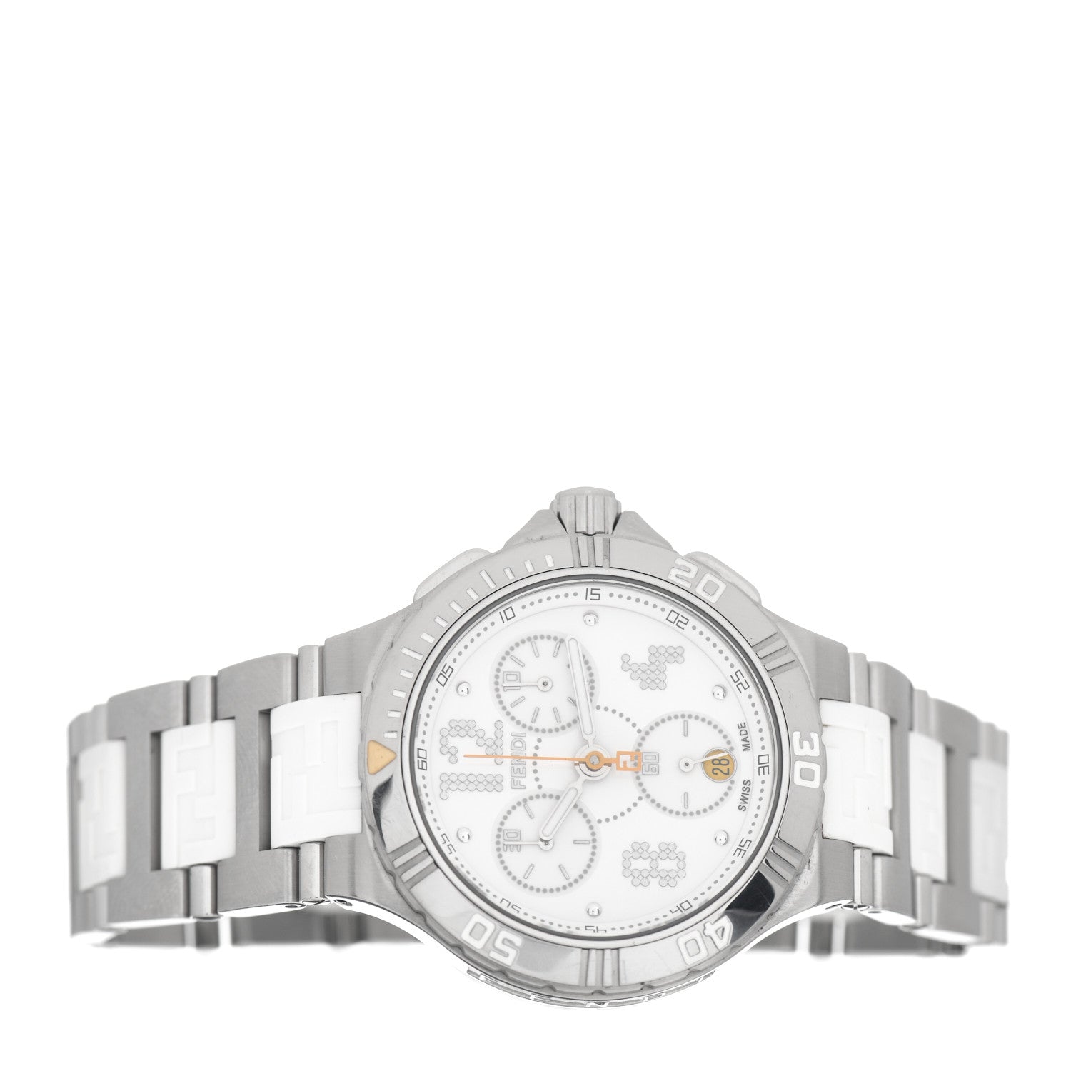 Fendi Stainless Steel Ceramic Rubber 38mm Chronograph Quartz Watch 2 of 4