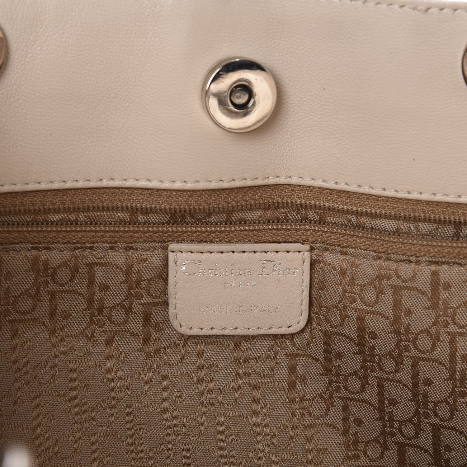 Christian Dior Lambskin Cannage Large Lady Dior Shopper Tote White 8 of 13